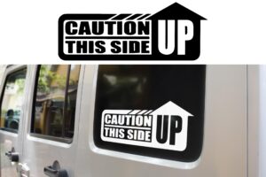 Caution This Side Up Jeep Decal