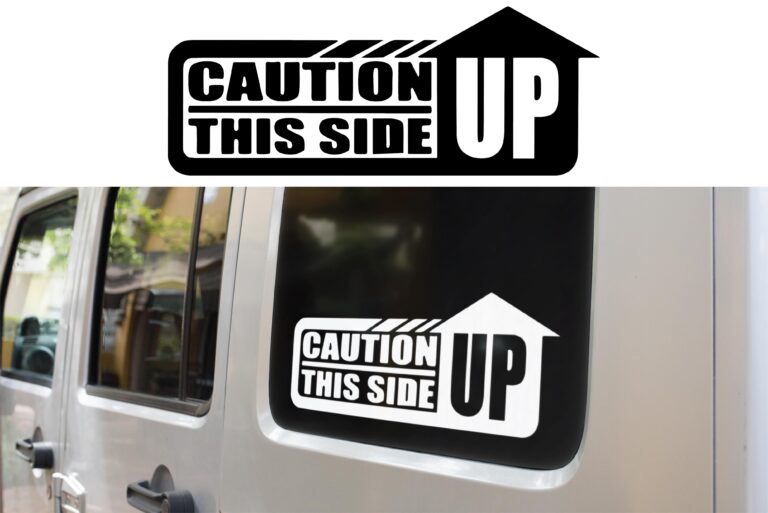 Caution This Side Up Jeep Decal