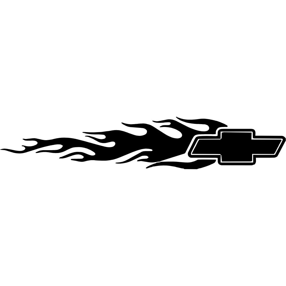 Flaming Fire Chevy Bowtie Decal