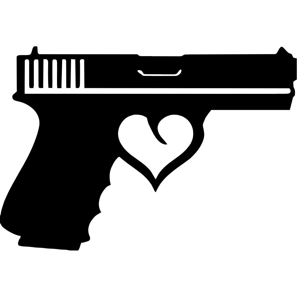 Gun Heart Decal