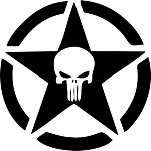 Jeep Army Star Punisher Hood Decal
