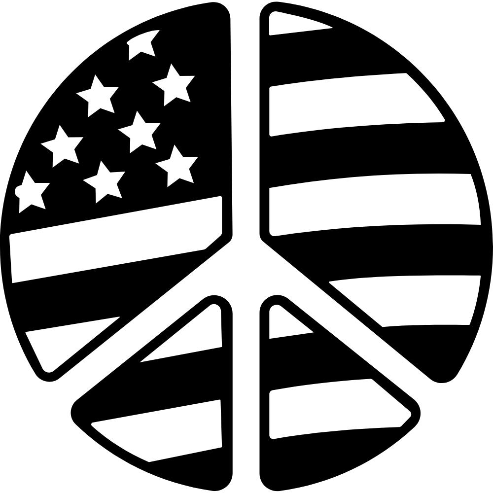 Peace Sign American Flag Decal