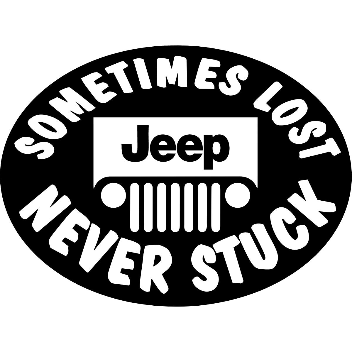 Sometimes Lost Never Stuck Jeep Decal