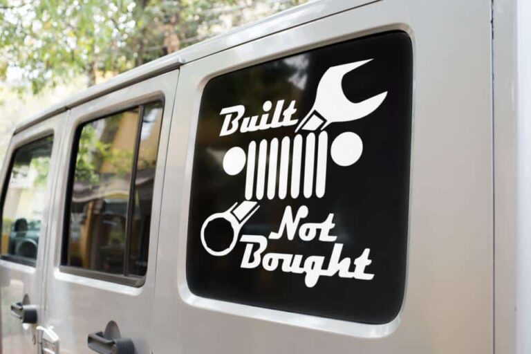 Built Not Bought Jeep Decal Sticker