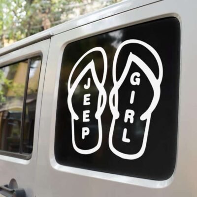 Jeep Girl Flip Flops Decal Sticker