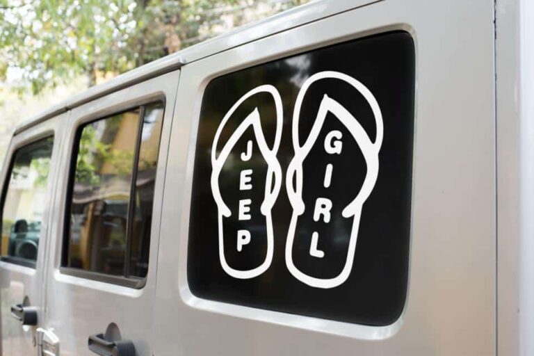 Jeep Girl Flip Flops Decal Sticker