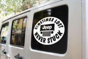 Sometimes Lost Never Stuck Jeep Decal