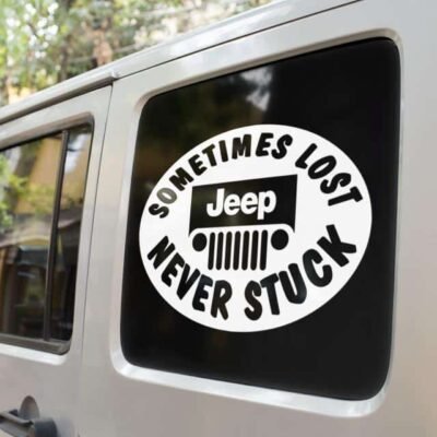 Sometimes Lost Never Stuck Jeep Decal