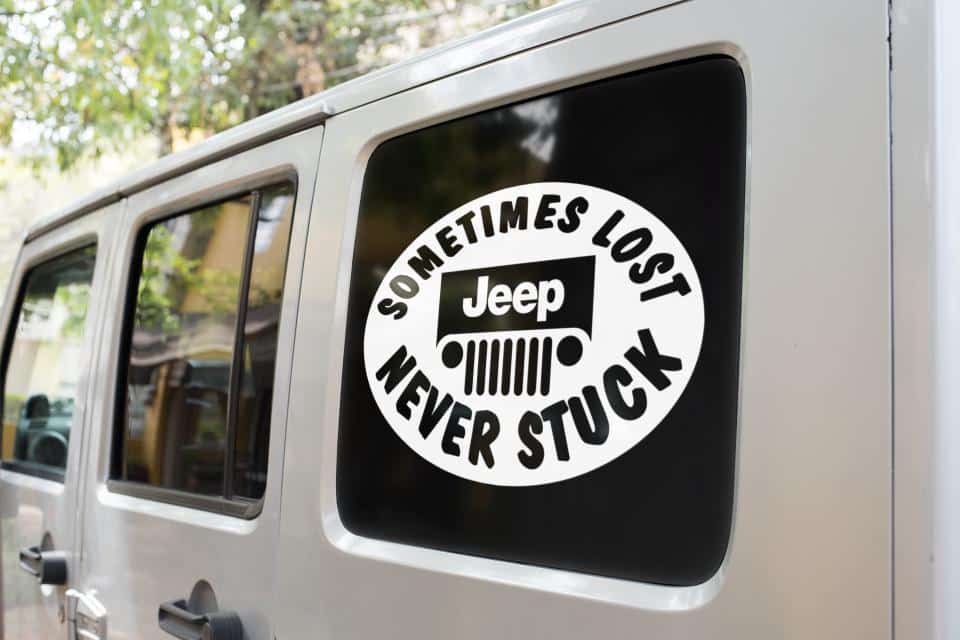 Sometimes Lost Never Stuck Jeep Decal