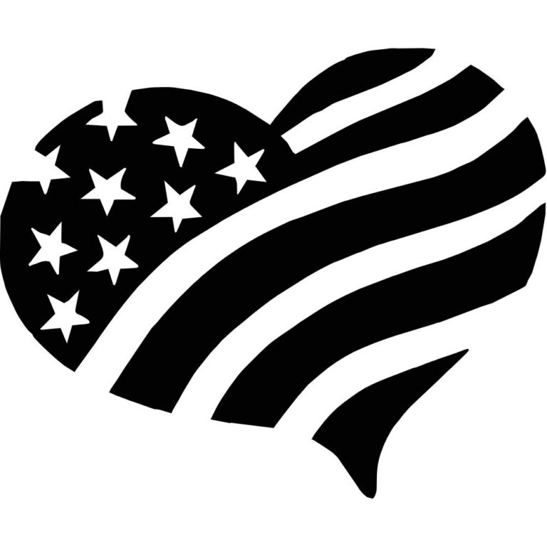 American Flag Heart Decal