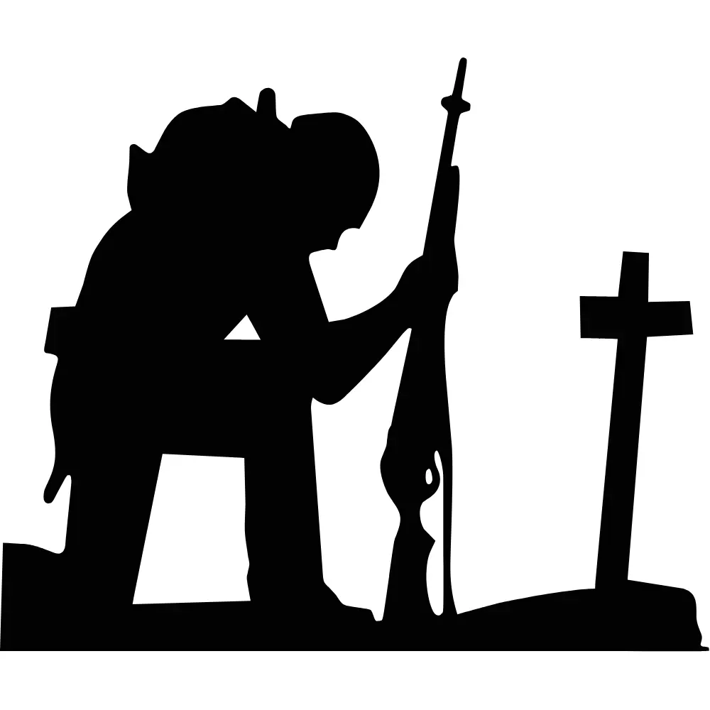 Kneeling Soldier Decal