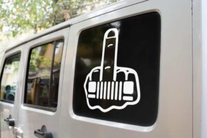 Middle Finger Jeep Decal sticker