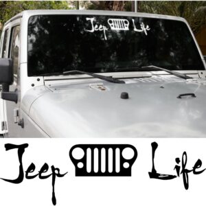 Jeep Life Silhouette Windshield Banner