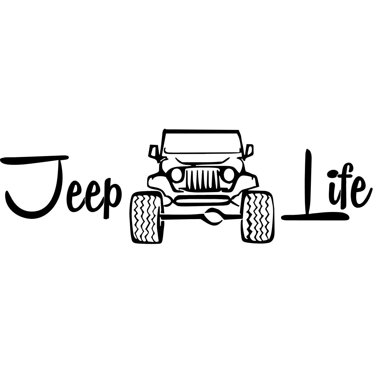 Jeep Life Silhouette Windshield Banner
