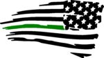 Thin Green Line Flag Decal