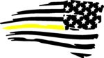 Thin Yellow Line Flag Decal
