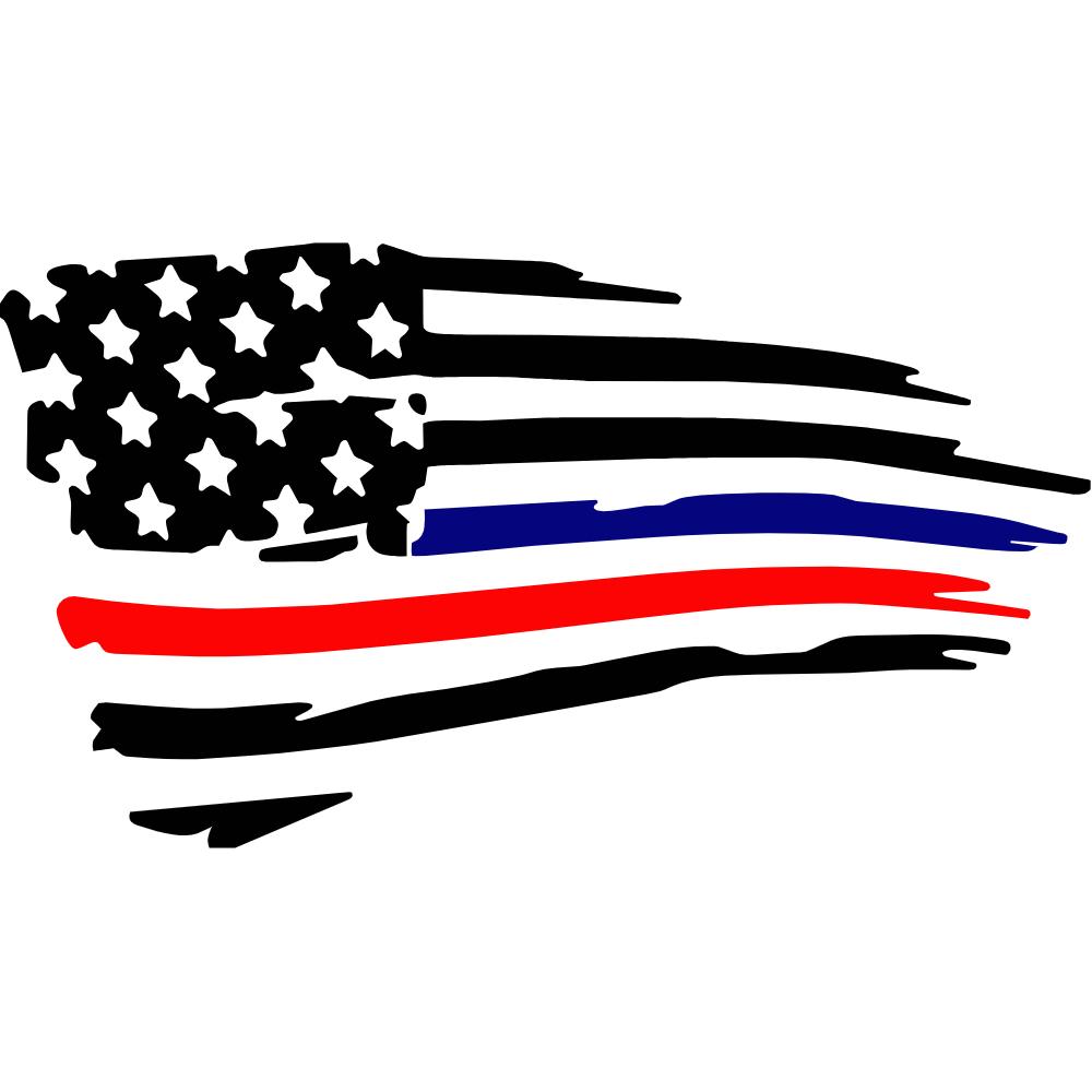 Thin Blue/Red Line Flag Decal