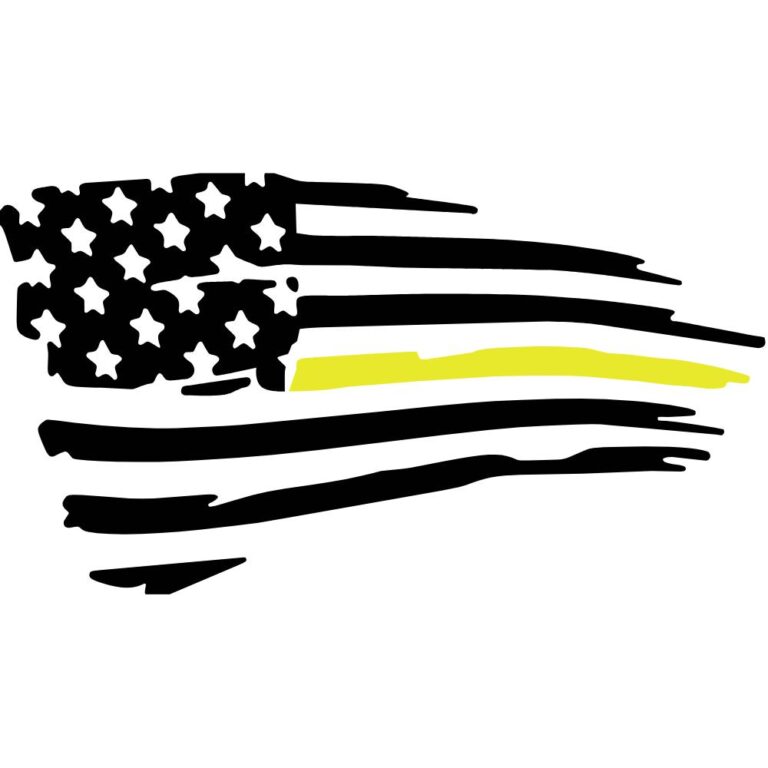 Thin Yellow Line Flag Decal