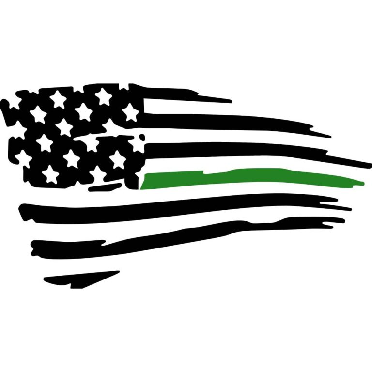 Thin Green Line Flag Decal