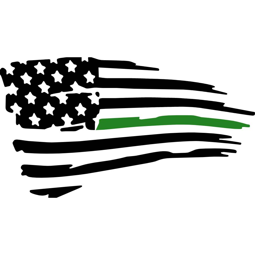 Thin Green Line Flag Decal