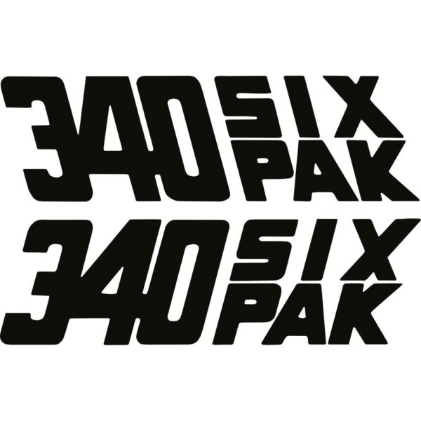 Dodge 340 Six Pak Decals (2) 11 Inch