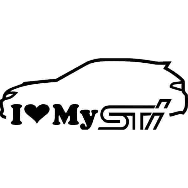 I Love My Subaru STI Decal