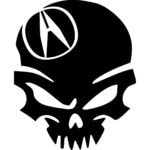 Acura Skull Decal Sticker