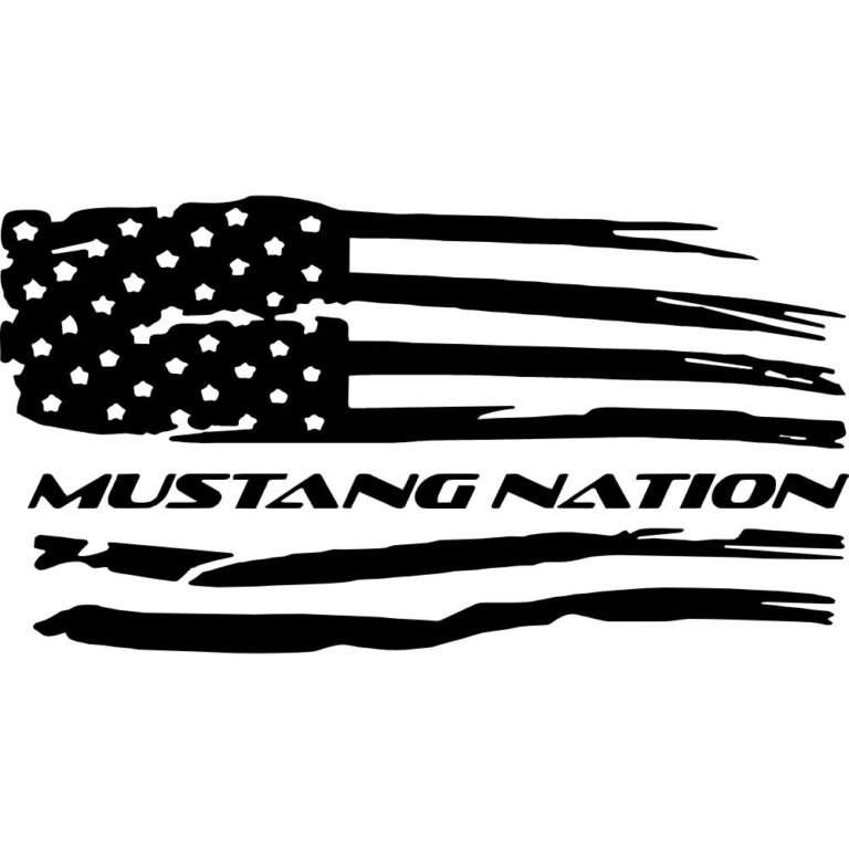 Mustang Nation American Flag Decal