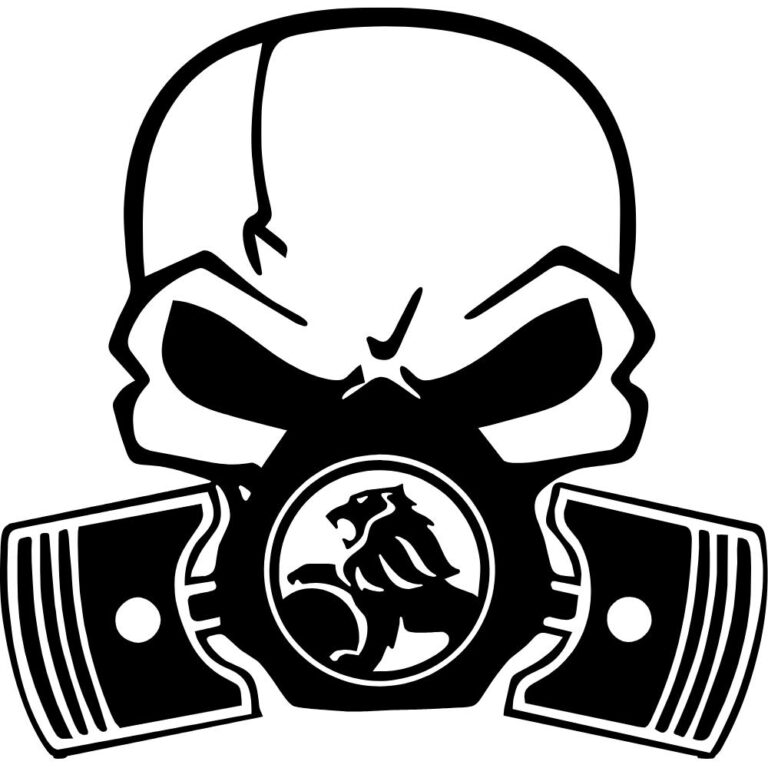 Holden Piston Gas Mask Skull Decal