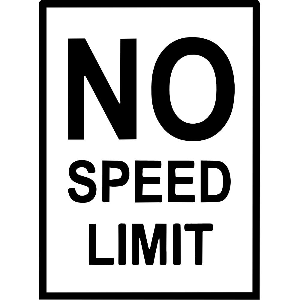 No Speed Limit Decal