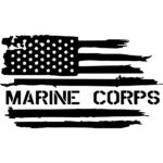 Marine Tattered Flag Decal
