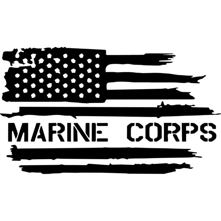 Marine Tattered Flag Decal