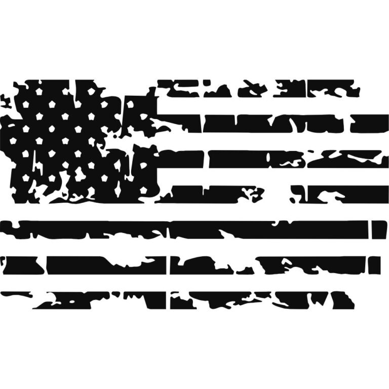 Tattered American Flag Decal
