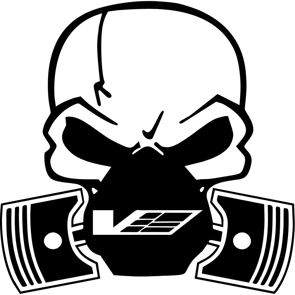 CTSV Piston Gas Mask Skull Decal