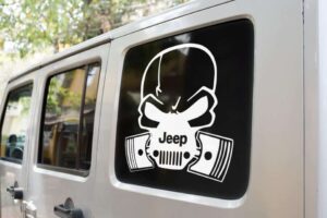 Jeep Piston Gas Mask Skull Decal