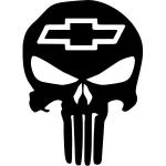 Chevy Punisher Skull Decal