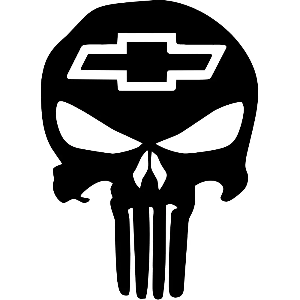 Chevy Punisher Skull Decal