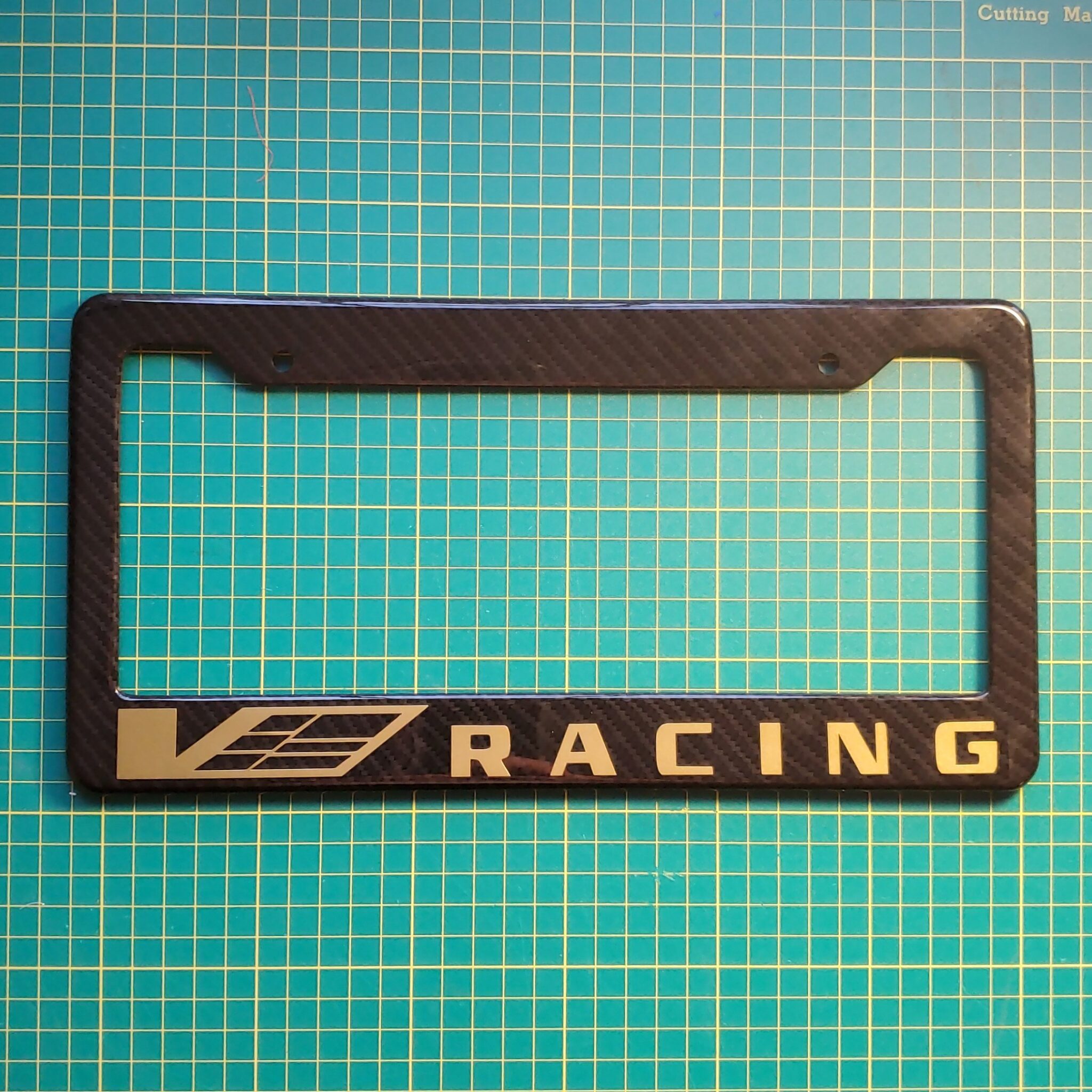 Cadillac V Racing Carbon Fiber Style License Plate Frame