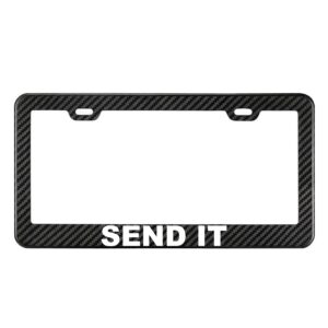 SEND IT Carbon Fiber Style License Plate Frame