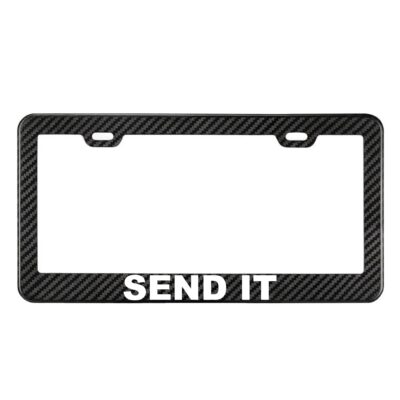 SEND IT Carbon Fiber Style License Plate Frame