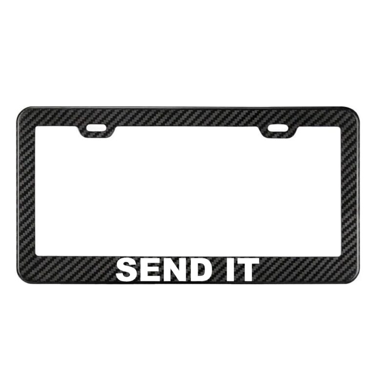 SEND IT Carbon Fiber Style License Plate Frame
