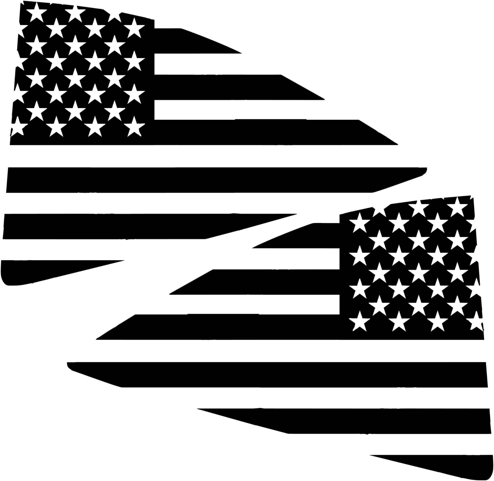 2010-2015 Chevy Camaro American Flag Quarter Window Decals