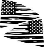2010-2015 Chevy Camaro Distressed American Flag Quarter Window Decals
