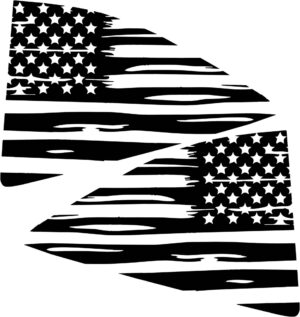 2010-2015 Chevy Camaro Distressed American Flag Quarter Window Decals