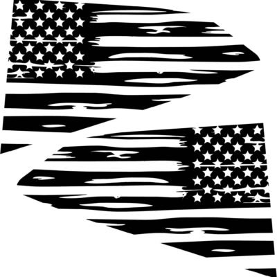 2016-2018 Chevy Camaro Distressed American Flag Quarter Window Decals