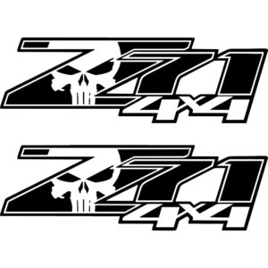 Chevy Silverado Z71 Punisher Skull Decals (2)