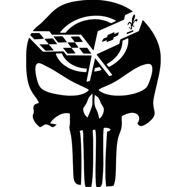 Corvette C6 Skull Punisher Decal