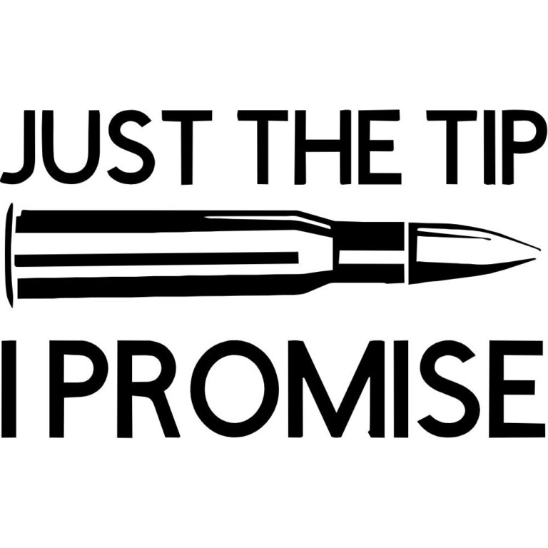 Just The Tip I Promise Bullet Gun Decal