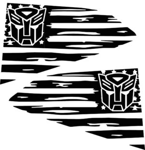 2016-2018 Chevy Camaro Distressed American Flag Autobot  Quarter Window Decals