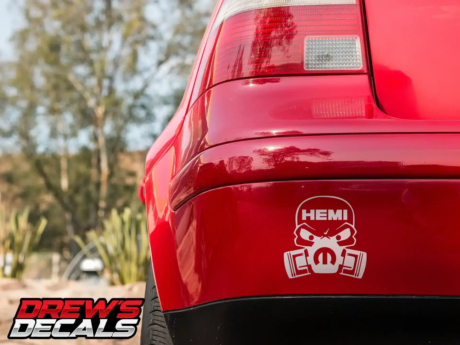 Mopar Hemi Piston Gas Mask Skull Decal